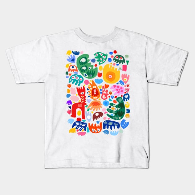 Joyful Summer Abstract Pattern Kids T-Shirt by signorino